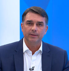 Flávio Bolsonaro em entrevista à Globo Foto: Reprodução/Globo