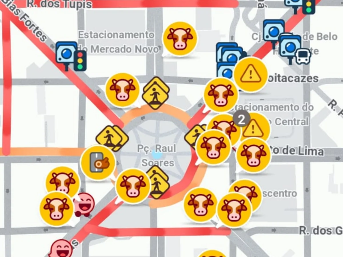 Usuários registram "animais na pista" no Waze antes de ato de Lula em BH