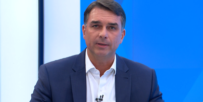 Flávio Bolsonaro em entrevista à Globo Foto: Reprodução/Globo
