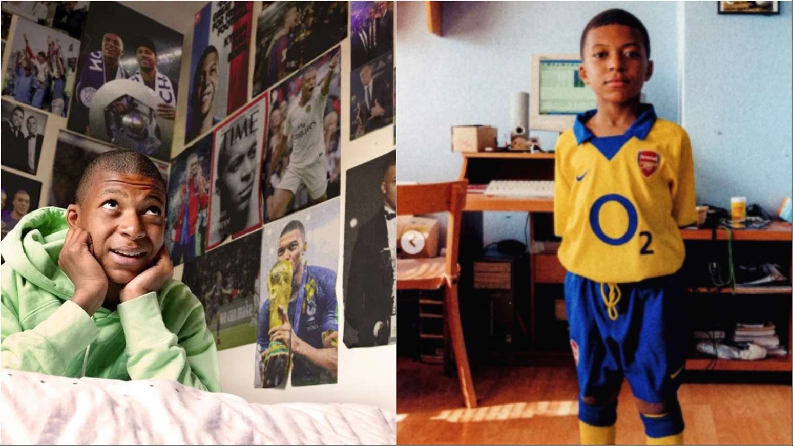 Fotos de Mbapp&eacute; quando era crian&ccedil;a