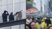 Drones e atiradores são vistos em esquema de segurança de ato de Flávio Bolsonaro na Paulista