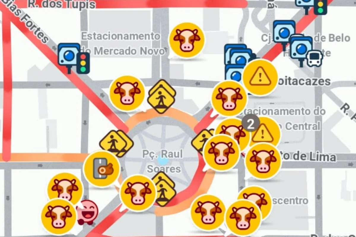 Usuários registram "animais na pista" no Waze antes de ato de Lula em BH