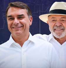 Candidatos a presidente Flávio Bolsonaro (PL) e Luiz Inácio Lula da Silva (PT) Foto: Arte/Estadão / Estadão