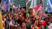 Torcedores de times cariocas se unem em ato pró-Lula no centro do Rio