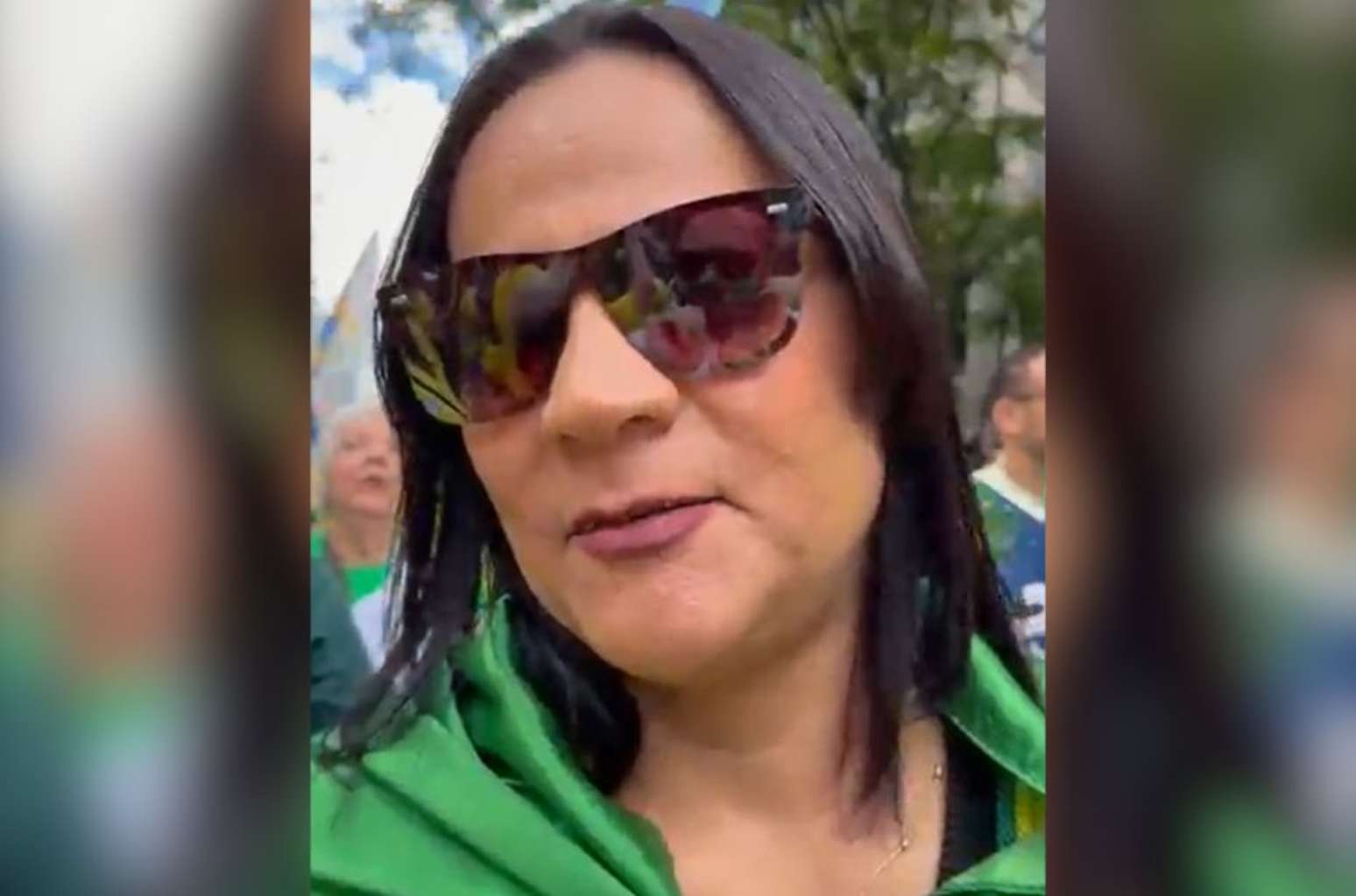 Eide Rosa Carvalho mobilizou um grupo de mulheres de Guarulhos para marcar presença no ato