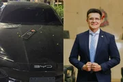 Carro usado pelo deputado Marcelo Aguiar, detido após disparo de arma de fogo em balada
